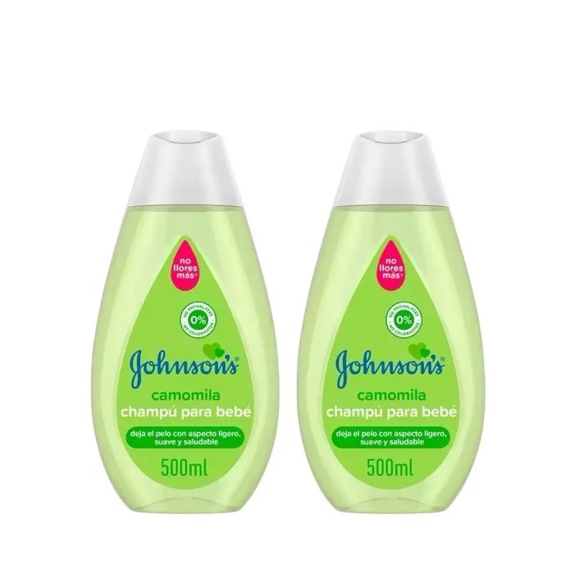 Johnson's Baby Camomila Shampoo Pack of 2 - 500ml - No Fragrances, Suitable for All Skin Types