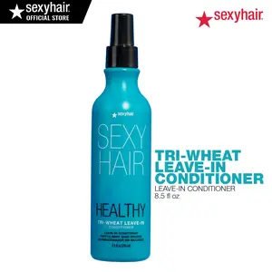 SexyHair Healthy Tri-Wheat Leave-In Conditioner 8.5 fl oz | Reduces breakage up to 52%* | Tames Frizz & Flyaways | Moisture, Smoothness & Shine | Provides thermal protection up to 450˚F