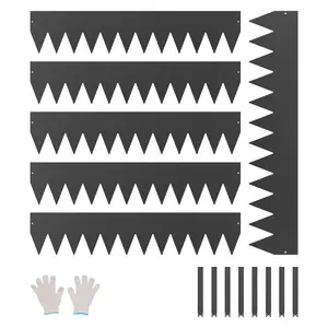 【DealsForYouDays】VEVOR Steel Landscape Edging, 6 Packs 40 x 8 in Rust-Resistant Metal Landscape Edging, Bendable Garden Edging Border, Heavy Duty Lawn Edging, Easy-to-Install, Flower Bed Yard Pathway Divider Black