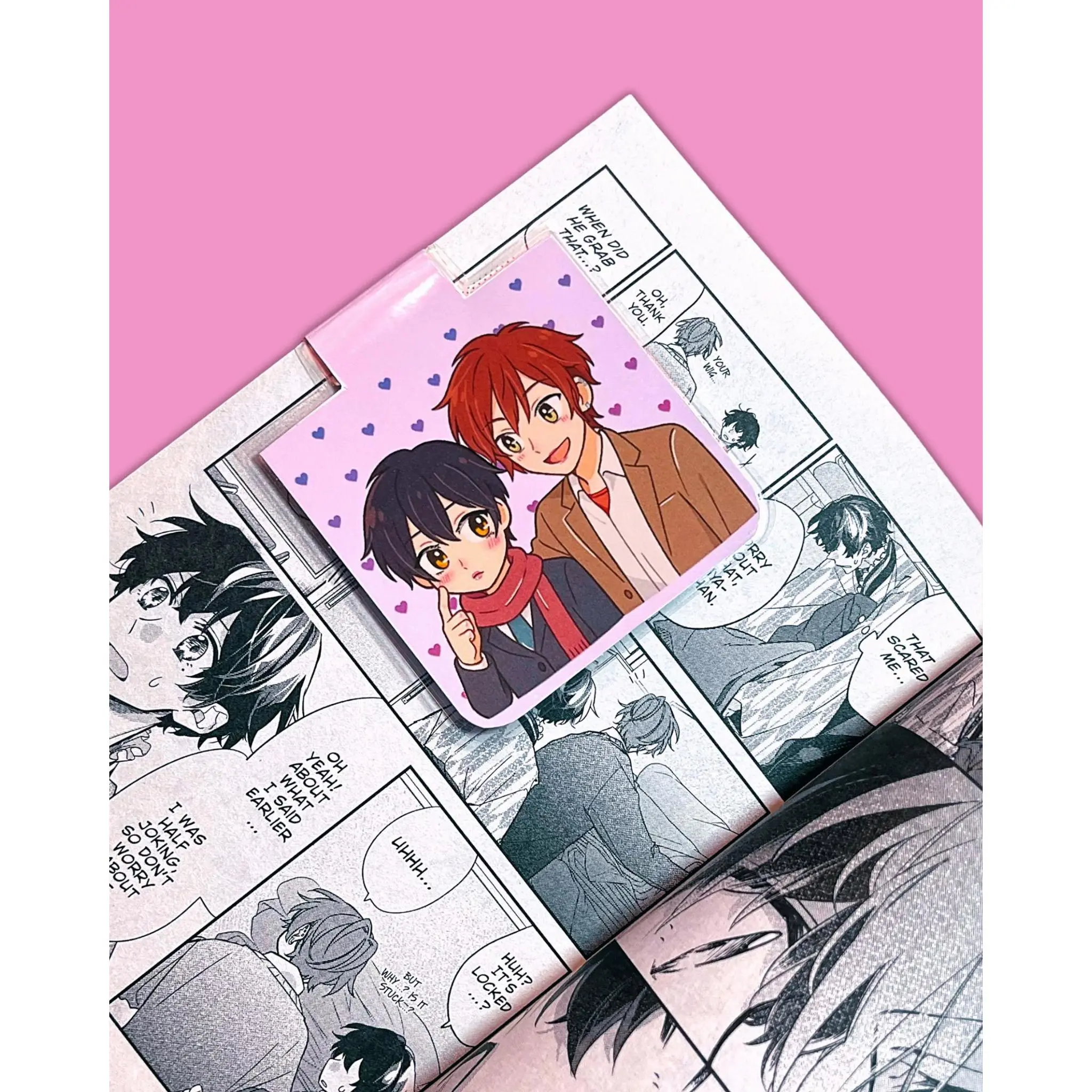 Sasaki and Miyano Magnetic Bookmark: Chibi BL Anime Manga Book Accessories