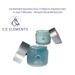 ICE ELEMENTS 2 Minute Miracle Dynamic Duo | Exfoliating Gel + Hydrating Face Moisturizer | Pore Refining, Brightening & Anti-Aging Skincare Set Cream Hydrate