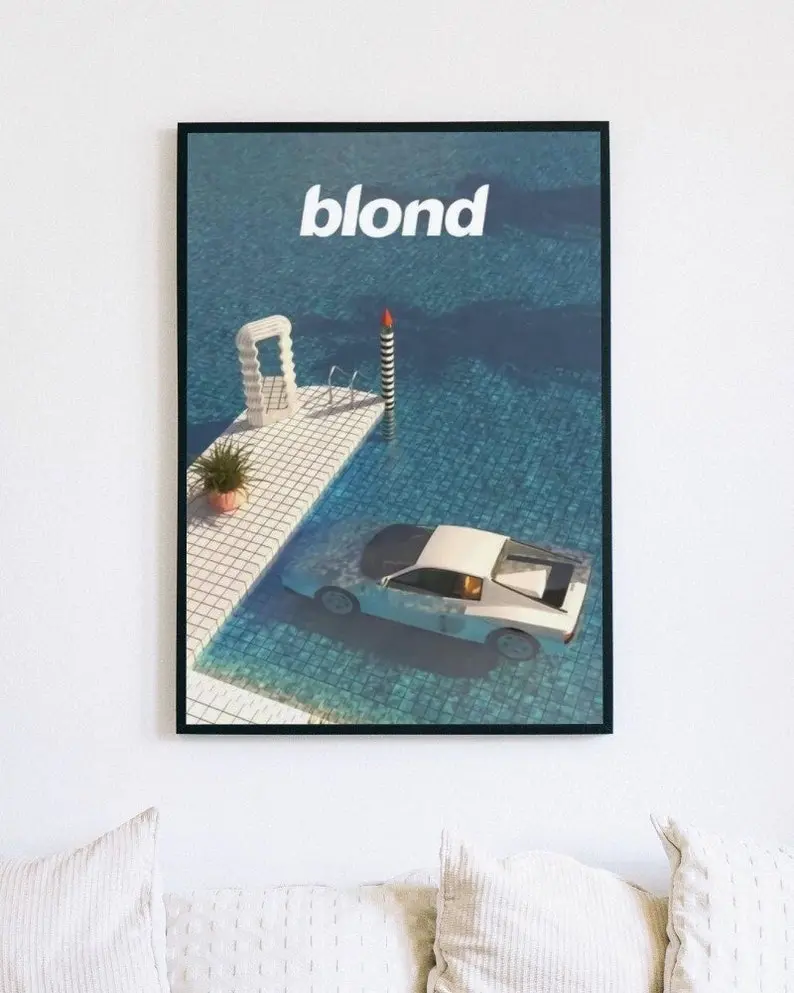 Frank Ocean 'BLOND' Vintage Poster, Frank Ocean, Blond, office decor, home decor, retro poster