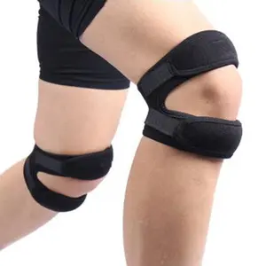 Athletic Knee Support Sleeves Adjustable Stabilizing Patellar Sleeve Non-Slip Compression Shock Absorption Meniscus Tear Knee Brace for Running Basketball Volleyball Cycling Mountaineering Athletics Men Women One Size Leg Protectors