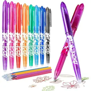 8pcs/set Erasable ballpoint pen, multi-color rolling ink ballpoint pen, 0.5mm fine pointed writing tool, suitable for children, adults, students, school office stationery, Rollerball Pen Set, Erasable Ballpen, Erasable Gel Pens