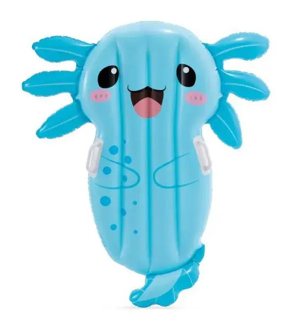 Intex Axolotl Inflatable Pool Float Ride-On with Handles, 46in x 42in Kids Pool Toy, Model 58159EP, Blue Animal Float for Ages 3+
