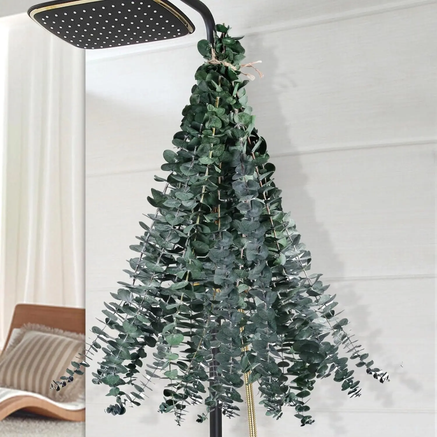 12 Pcs Dried Eucalyptus for Shower Hanging - 17'' Real Large Preserved Eucalyptus Stems Green Home Decor, Made from Fresh Eucalyptus Leaves, Bathroom Shower Decor, Wedding, DIY