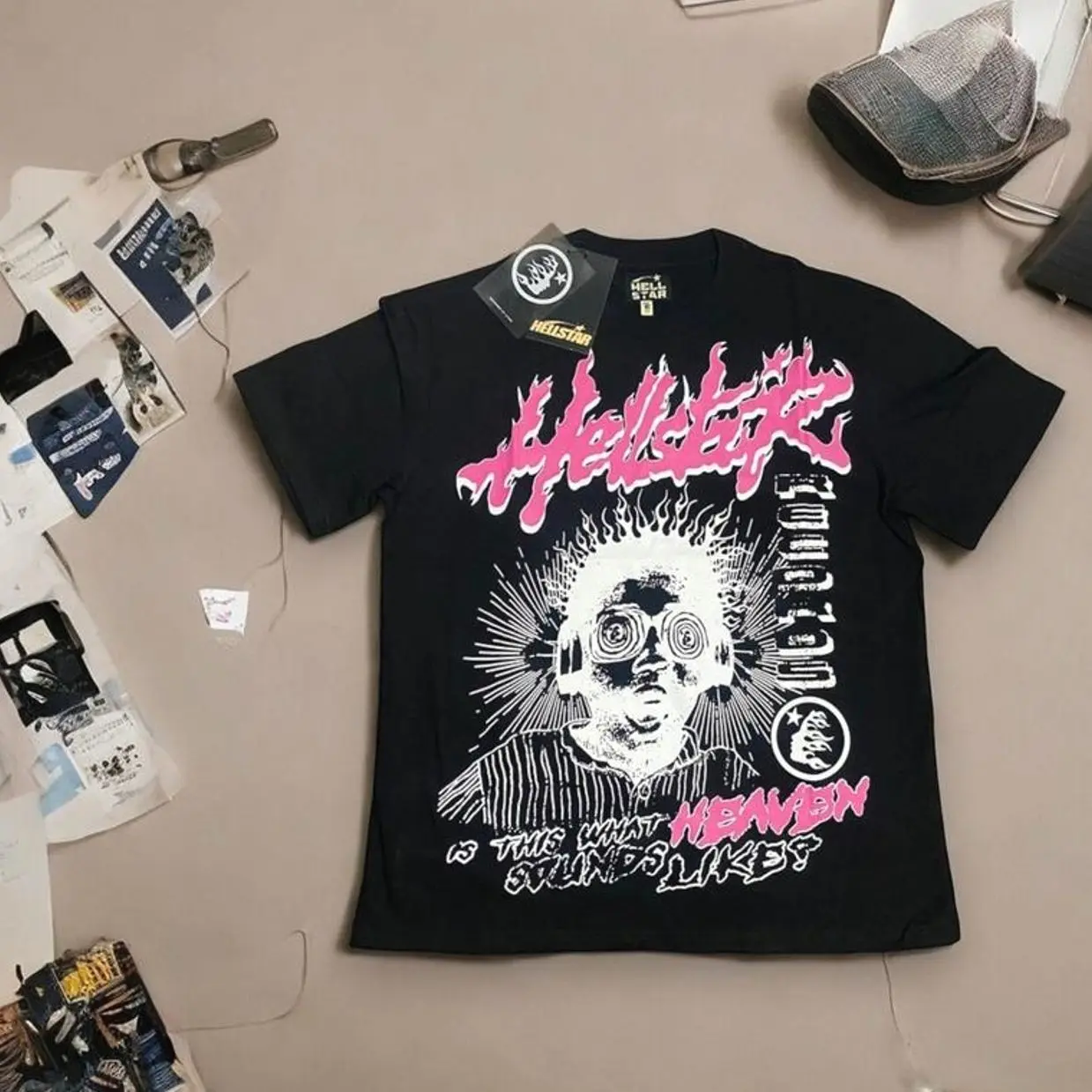 Hell-star Record Is This Heaven Sound Like Y2K Aesthetic T Shirt, Harajuku Tee, Goth Punk T-Shirt, Alternative Clothing, Y2k Graphic Shirt, Unisex Shirt, Cotton Shirt, Vintage Shirt, Crewneck Shirt, Streetwear, Oversized T-Shirt 8K0