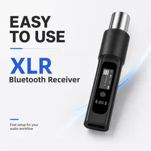 YOCOWOCO Wireless XLR Bluetooth Receiver, High-Fidelity Audio Adapter for PA Speakers, Mixers & Live Sound, OLED Display, 14H Battery