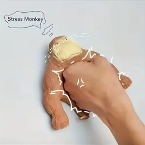 Stretchy Rubber Gorilla Plush Toy, Soft Monkey Squishie, Cute Animal Stress Relief Toy, Perfect Gift for Kids and Adults