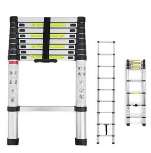 Aluminum Telescoping Ladder 8.5FT, 330lbs Load, Portable Extension Ladder Attic Ladder Adjustable Height, 2.4ft Folded, EN131 Standard, Multi-Function Ladder for Home, Loft, Office