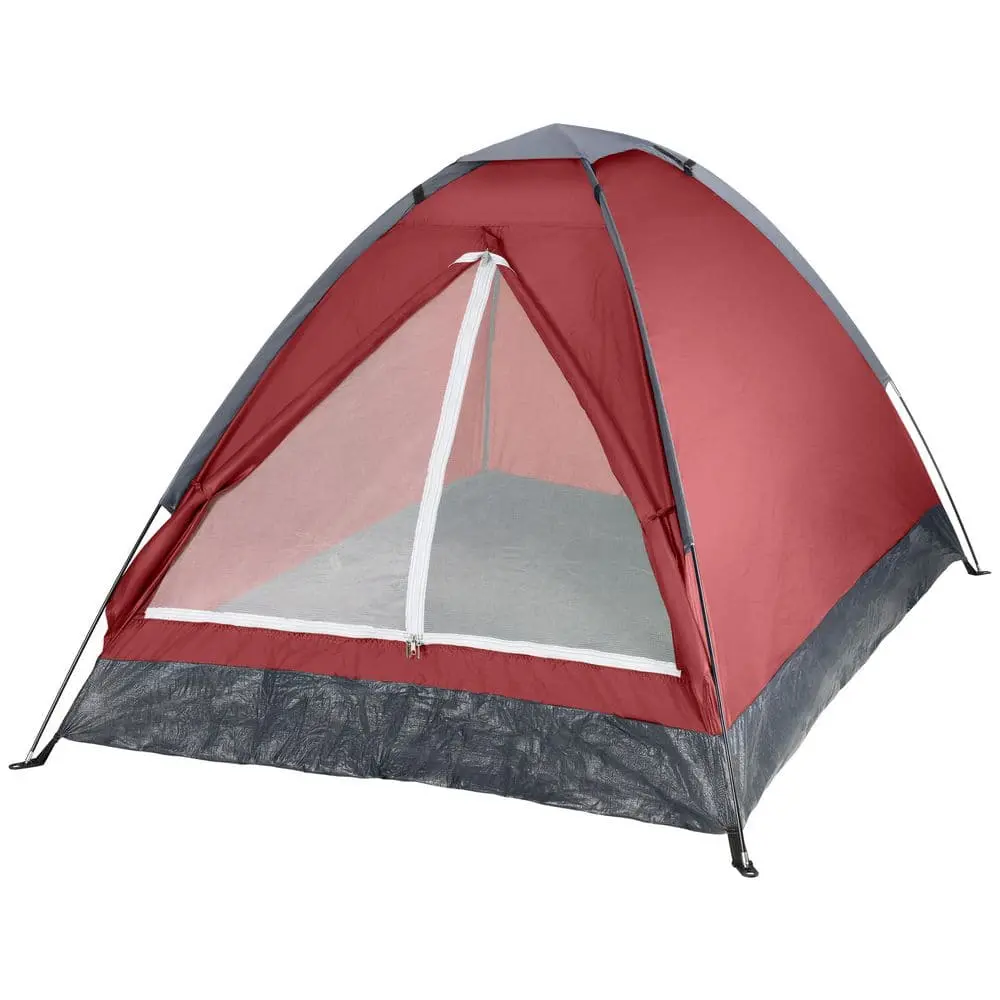 Happy Camper 2-Person Backpacking Weatherproof Dome Tent - Brick Red, Rain Fly, Ventilation Window, Adventure Design, Stake-Down Capability, Adventure Dome Tents, Stake-Down Dome Tents