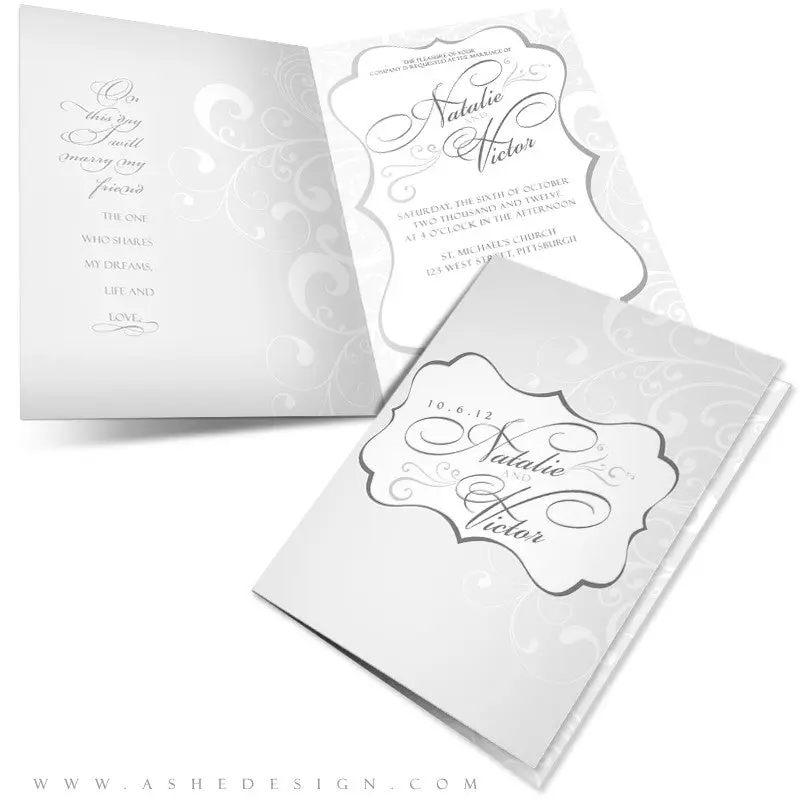 5x7 Folded Wedding Invitation - On This Day