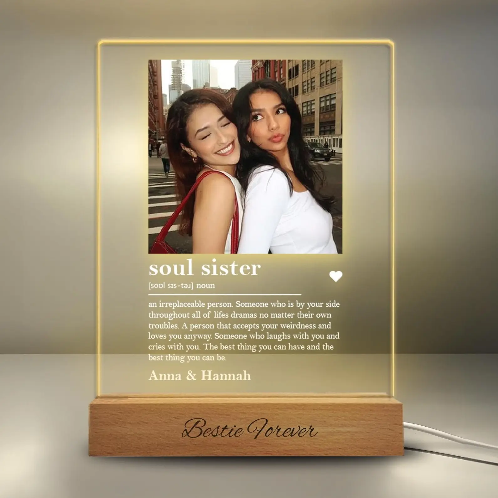 Personalized Definition Gift for Best Friend, Best Friends Lamp, Gift For Sister, Personalized Friendship Gift, Gift For Bestie, Soul Sister Gifts
