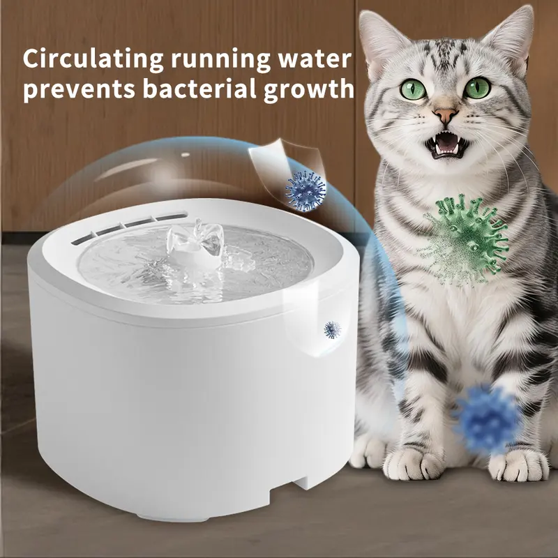 Circulating Fresh Water Fountain for Cats 3000mL Capacity Prevents Bacterial Growth Ideal