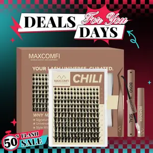 Maxcomfi Chili Style Spike Anime False Eyelashes - Eyelash Extensions, Cluster Lashes, Waterproof, Super Soft, Thin Band, Lightweight, Long-Lasting Manga Lashes, Beginner-Friendly DIY for Flawless Summervibes Look, Eyelashes Extensions