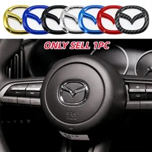 Mazda Car Steering Wheel Decoration Emblem, Car Interior Decor, Scratch Resistant, Strong Adhesive, Not Easy to Peel Off, Fits Mazda 3, 6, Cx-3, Cx-5, Rx-8