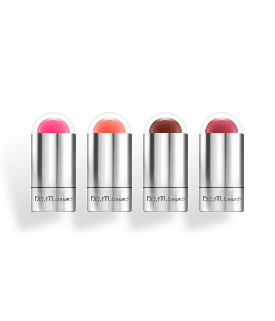 r.e.m. beauty by Ariana Grande all 4 new eclipse blush & lipstick set - creamy, luminous, long wearing finish, ultra-hydrating jojoba seed oil, weightless