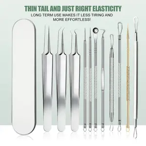 15 Counts Acne Needle Kit, Blackhead Remover Tools with Pimple Tweezers and Cell Forceps