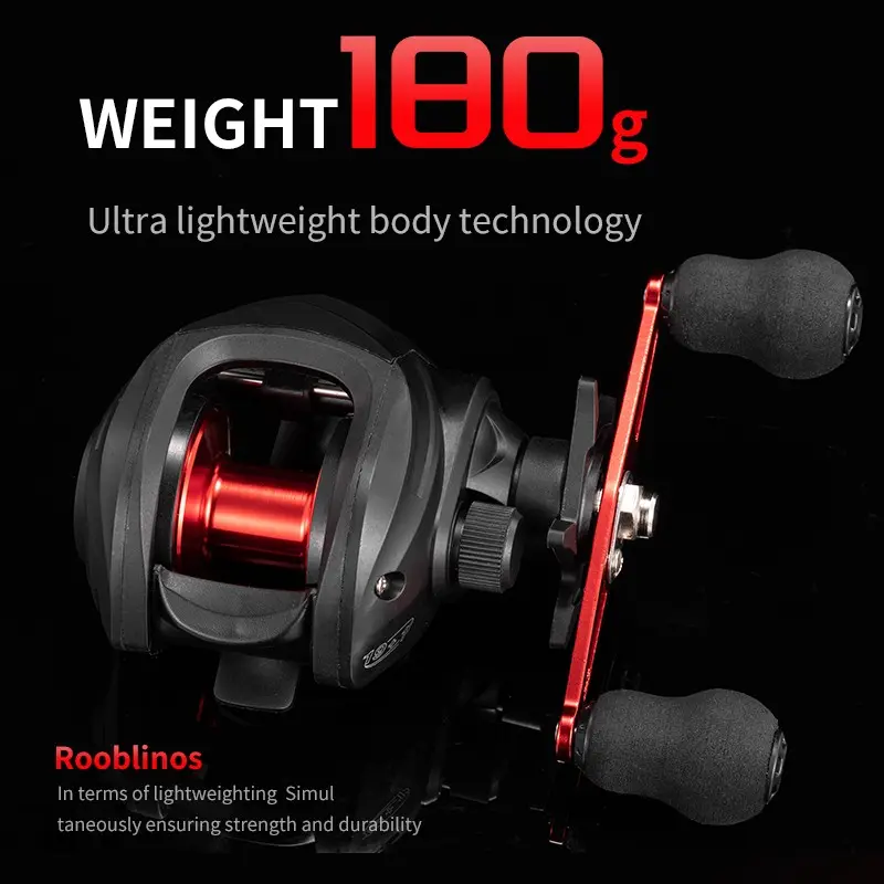 Roonlinos Ac2000 Baitcasting Reel, Fishing Tackle, Fishing Equipment, 7.2:1 Gear Ratio, Maximum Pull Force 8kg, Ideal for Fishing Enthusiasts, Durable and Efficient Design