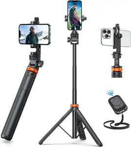 Phone Tripod, Tripod for iPhone & Selfie Stick with Remote, Extendable Cell Phone Stand & Ultimate Phone Holder, Solidest Phone Stand Compatible with iPhone/Android