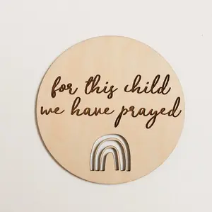 "For This Child We Have Prayed" Birth/Pregnancy Announcement Sign, Rainbow Baby