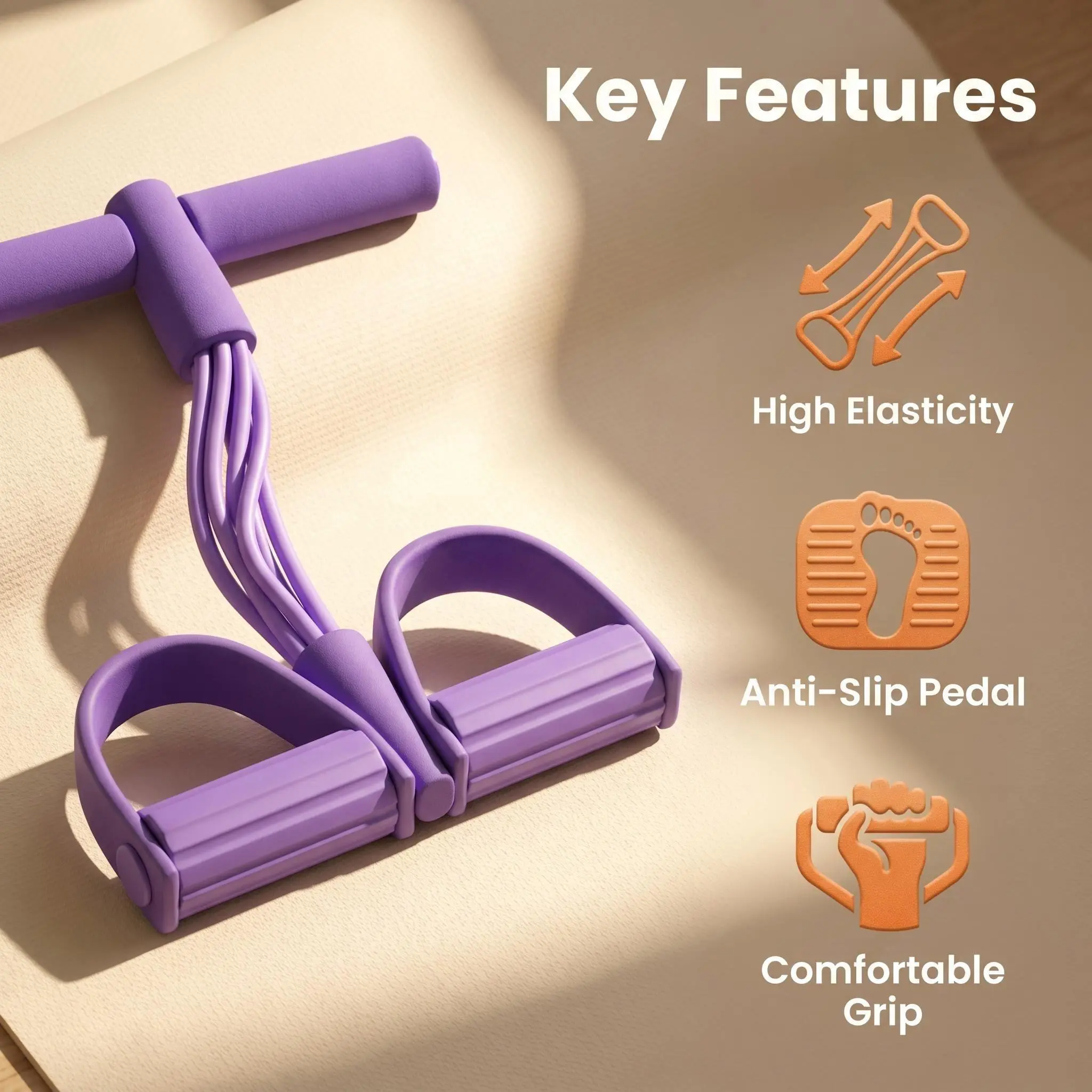Multifunction Tension Rope,  Elastic Yoga Pedal Puller Resistance Band, Natural Latex Tension Rope Fitness Equipment, for Abdomen/Waist/Arm/Leg Stretching Slimming Training
