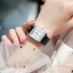 2026 New Model: Trendy and Luxurious Women's Wristwatch with Diamonds and Genuine Leather Strap