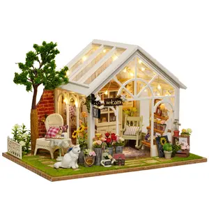 Sunshine Greenhouse Dollhouse Kit - Miniature Wizardi Roombox Kit F07M51-59-A-067-A