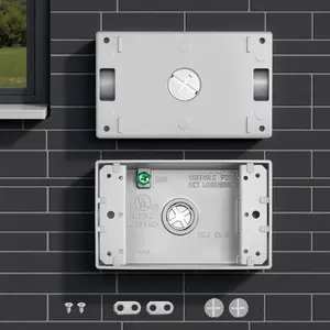 summervibes VEVOR Outdoor Electrical Box, 4.5x 2.8x 2 in, Weatherproof Outlet Junction Box, Suitable 1/2-Inch or 3/4-Inch Electrical Conduit, 18.3 Cu. In Large Capacity Plug Receptacle Protector, 4PCS, Gray, Aluminum Alloy, Garden Wiring