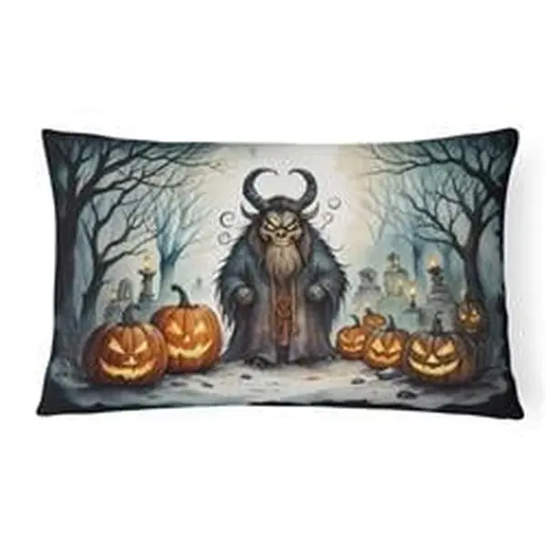 16 x 12 in. Unisex Krampus The Christmas Demon Spooky Halloween Fabric Decorative Pillow