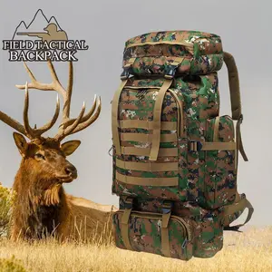 80L Men's Tactical Hiking Backpack - Heavy Duty Waterproof Camping Backpack, Multi-Day Hiking Backpack for Outdoor Adventures（gift）(Sheets)