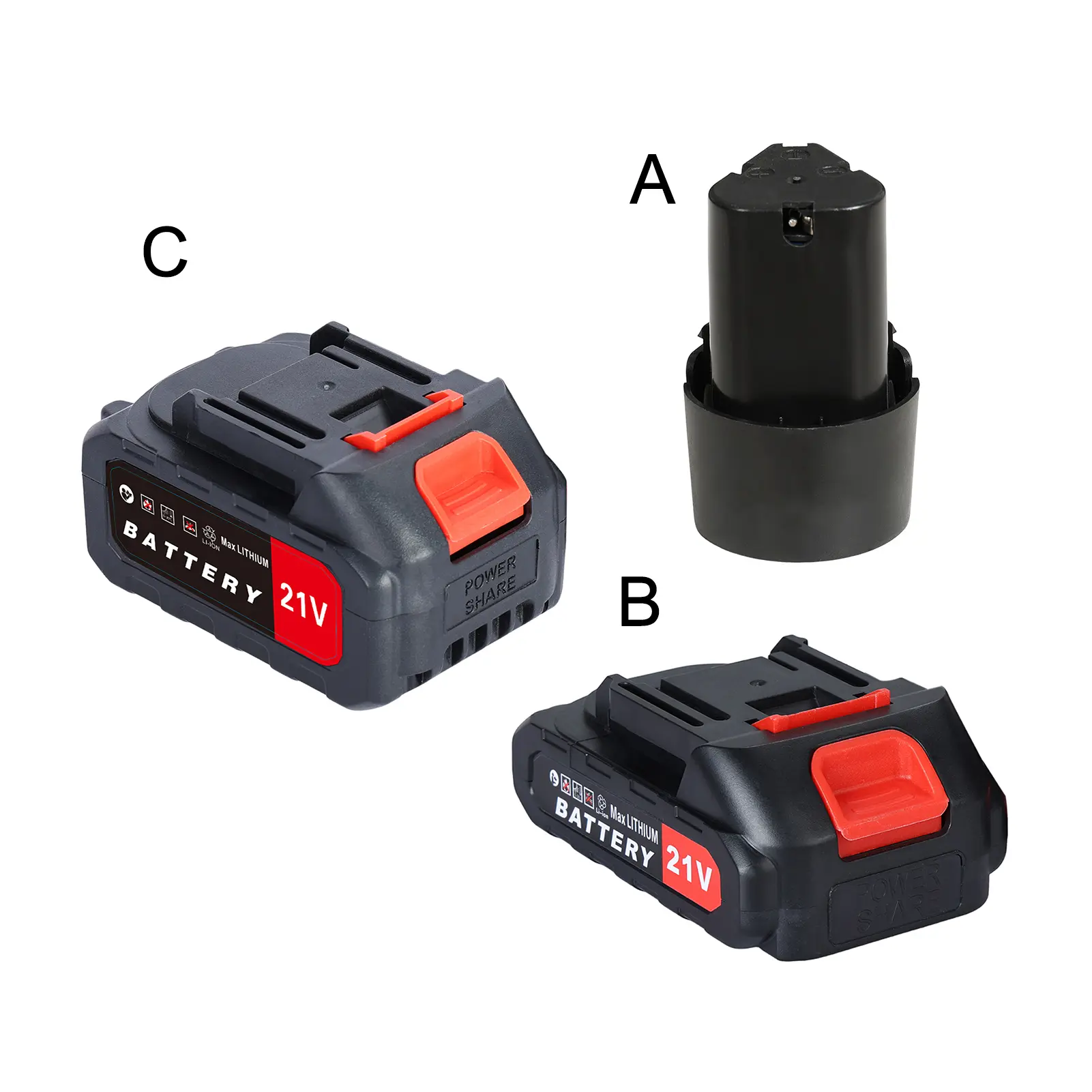 Rechargeable Lithium Replacement Batteries with ABS-Metal Cells, 12V/21V Options, 1500mAh/3000mAh High-Capacity Universal Fit for Cordless Power Tools, Cordless Weed Eaters