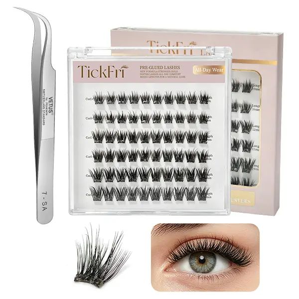 （Live）Airy Lashes Kit（10-14mm）No-Glue Lashes-TickFri Lashes-60Pcs-