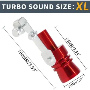 YESHMA Universal Red Universal Turbo Sound Whistle Muffler Pipe Sounder Simulator Tailpipe Noise Sound Enhancer Compatible with Motorcycle, Truck, Cars, Dirt Bike and Scooter(XL 1 Pack)