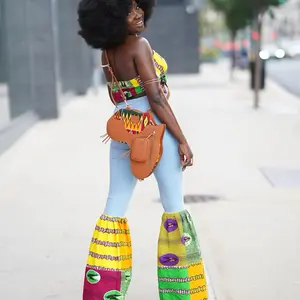 Luxury 3-in-1 Africa Map Bag - Crossbody, Shoulder & Backpack Kente Edition - Multicolor Design