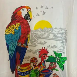 Pacer Honduras Guacamaya T Shirt with Colorful Parrot Design and Traditional Elements Unisex White Tee