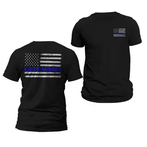 Custom Last Name Personalized Police Thin Blue Line Flag T-Shirts Sweatshirt Hoodie
