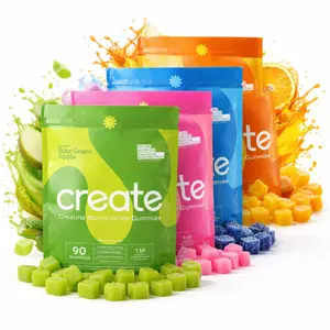 Create Creatine Monohydrate Gummies, 90 Count 1.5g Creatine per Gummy  Chewable Daily Gummies  Vegan, Non-GMO, Gluten-Free