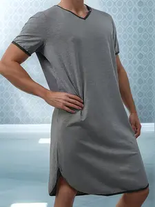 Men's Sleepwear Short Sleeve Round Neck Loose Fit Breathable Soft Fabric Comfortable Casual Loungewear Homewear for Spring Summer Fall Winter, Garment Menswear