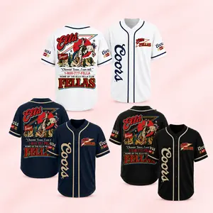 Ella Fellas Western Baseball Jersey for Men Women, Retro Cowboy Beer Style Button Up Country Shirt USA