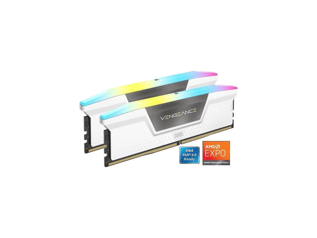 CORSAIR Vengeance RGB 32GB (2 x 16GB) 288-Pin PC RAM DDR5 6000 (PC5 48000) Desktop Memory Model CMH32GX5M2N6000Z36W