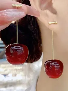 Cute Cherry Design Dangle Earrings, Fruit Veggie Earrings, Fashionable Jewelry for Women & Girls, Trendy All-match & Exquisite Jewelry for Birthday Gift