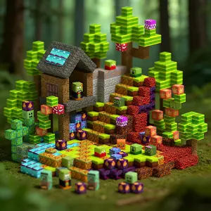 100pcs/150pcs Magnetic Building Block Puzzle Toy, Building Blocks Set, Forest Construction Set, Stem Sensory Stack Magnet Toy, 4-8 Years Old Boys Birthday Gift