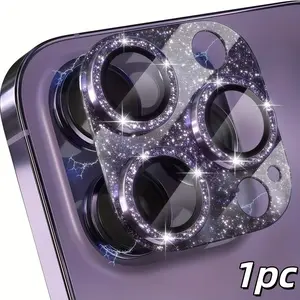 1 Piece - Glitter Protective All-in-One Coverage Mobile Phone Lens Screen Protector Accessories - Suitable for iPhone 17/16/15/14/13/12/11 Series Camera Protector - Scratch-resistant, Smudge-proof, Practical and Exquisite Cellphone Smartphone