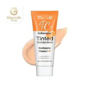 Lightweight Tinted Glow Sunscreen, Broad Spectrum SPF with Vitamin C & Niacinamide, Anti-Sunburn Anti-Tanning Brightening Face Sunscreen, Non-Greasy Daily Sun Care Mother's Day Gift