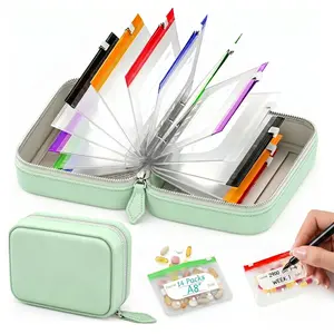 LZDJTQ Waterproof Reusable Color-Coded Pill Pouches, Weekly Travel Medicine Organizer Set