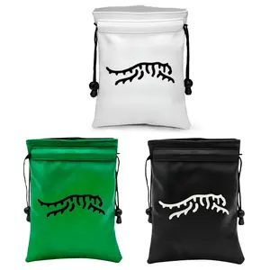 White Tiger Funny Golf Valuables Pouch Golf Tee pattern, pu Leather Golf Tee Pouch with Drawstring Closure Golf Ball Tee Handbag, Golf Pack, Golf Accessories For Women & Men Golf Lovers, Creative Golf Gift