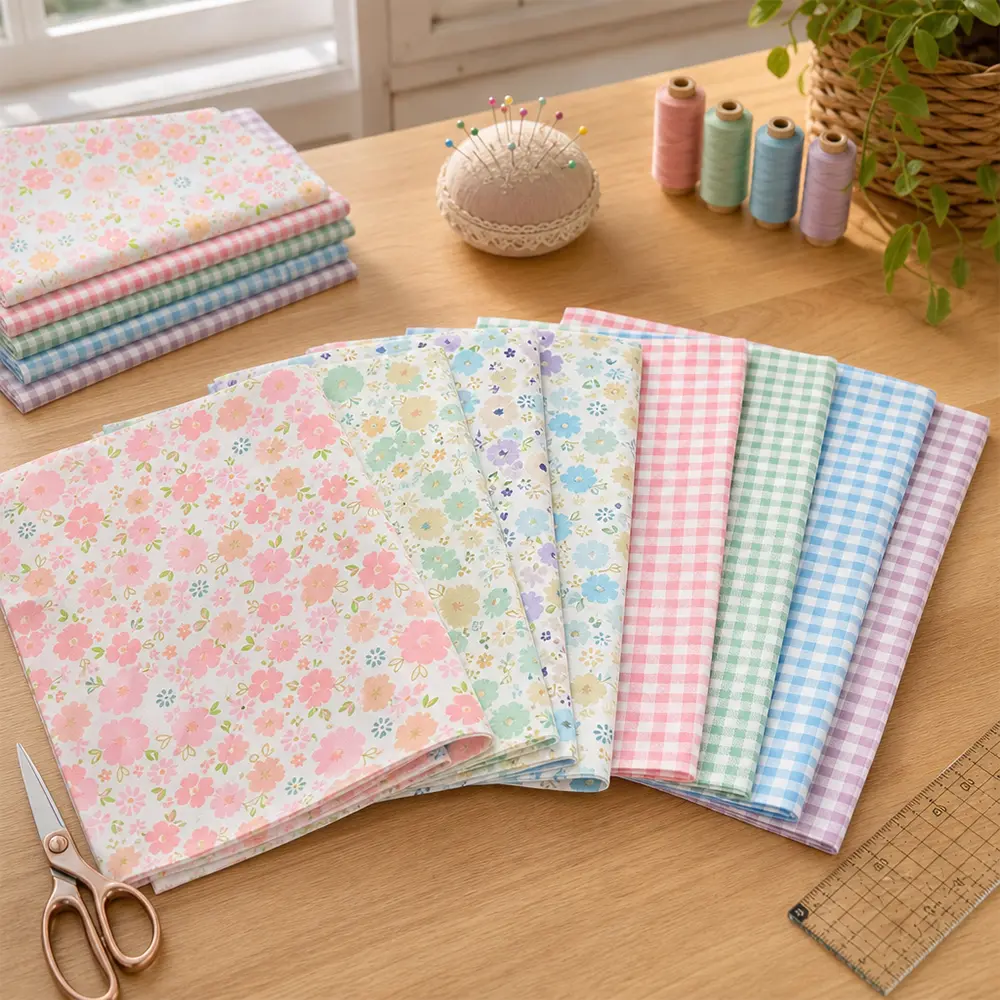 8-Pcs 20x20in Cotton Floral Pattern Pre-Cut Quilt Squares Fat Quarters Fabric Bundles for Sewing, Quilting, Scrapbooking, DIY Crafts, Quilt, Craft tiktokshopbacktoschool
