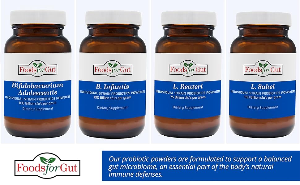 Foods For Gut Lactobacillus Bulgaricus Probiotic Powder 50 Billion cfu's | Made in USA | No Additives | Direct from Manufacturer | No Third-Party Storage | Immune Support | L. Bulgaricus