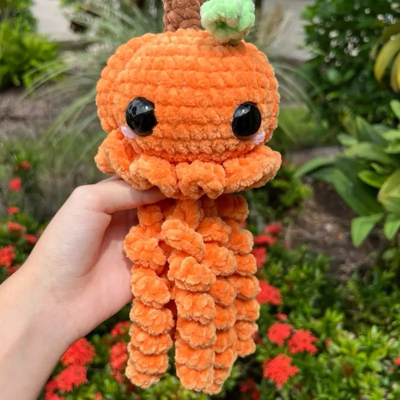 Pumpkin & Zombie Jellyfish Crochet Plushie